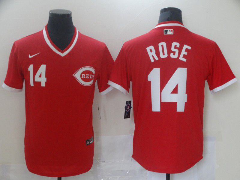 Cheap Men Cincinnati Reds 14 Rose Red Nike 2021 Game MLB Jersey